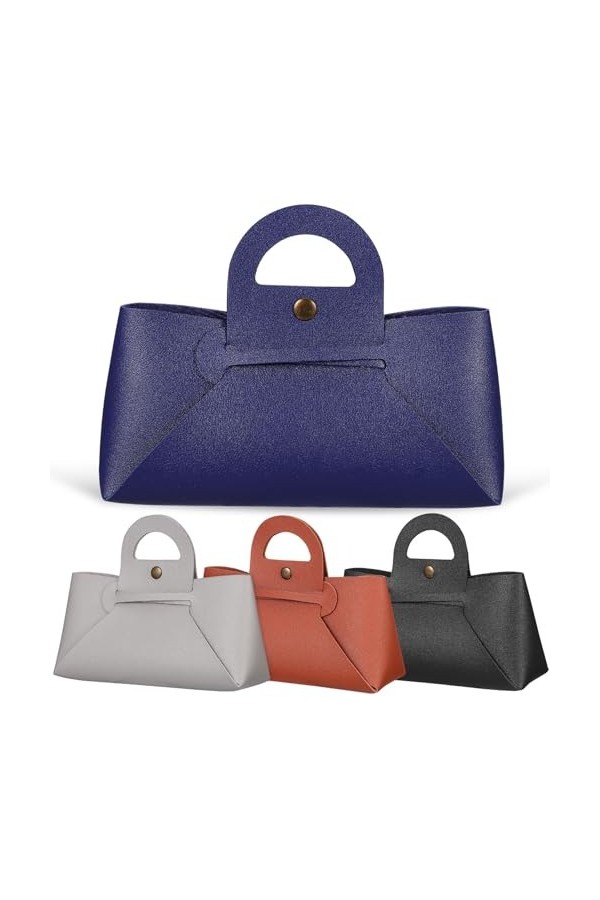 Ifundom Sac De Lunettes De Soleil En Cuir Souple 4 Pièces Porte- À Lunettes En Cuir Pochette Pour Clés De Téléphone Portable 