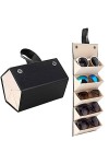 ZAYIUKI lunettes de soleil lunettes de soleil organisateur collecteur lunettes boîte de rangement 5 fentes enrouler PU cuir l