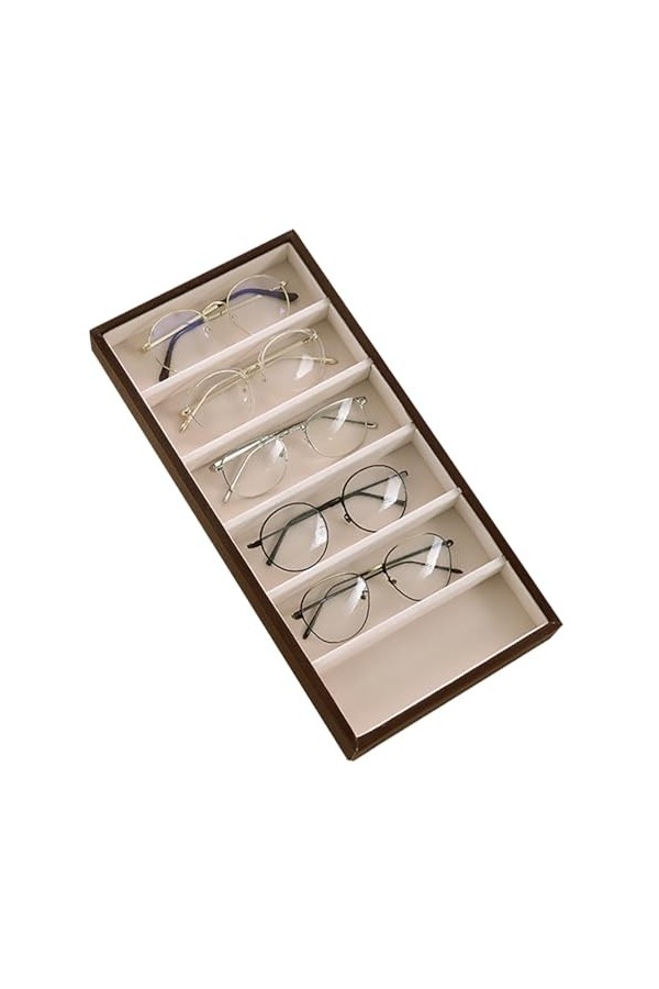Mednkoku Organisateur de lunettes de soleil, plateau de rangement des lunettes de soleil, 6 grilles de rangement de couleurs 