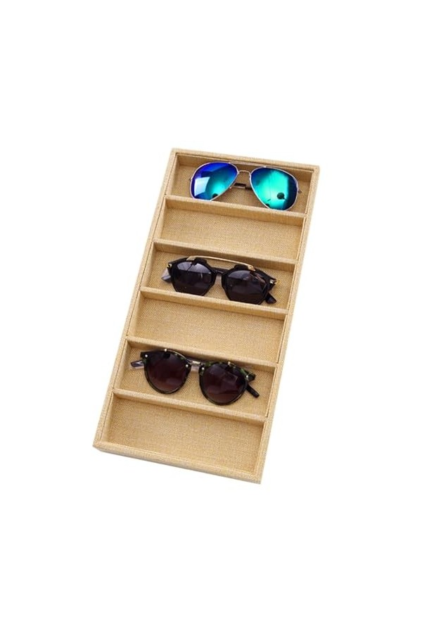 Mednkoku Organisateur de lunettes de soleil, plateau de rangement des lunettes de soleil, 6 grilles de rangement de couleurs 