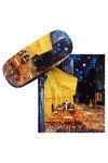 von Lilienfeld Étui Lunettes Boîte Robuste Cadeau Étui Lunettes de Soleil Chiffon de Nettoyage Art Vincent van Gogh : Café de