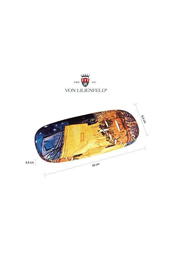 von Lilienfeld Étui Lunettes Boîte Robuste Cadeau Étui Lunettes de Soleil Chiffon de Nettoyage Art Vincent van Gogh : Café de