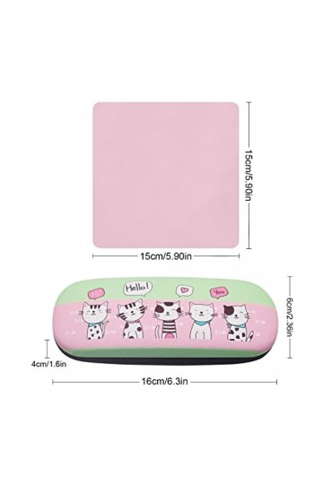 Regerly Étui à Lunettes, 4 Pièces Étui à Lunettes de Chat Étui à Lunettes à Clapet Étui Rigide à Lunettes de Soleil Étui à Lu