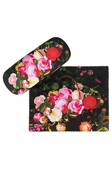 VON LILIENFELD Étui Lunettes William Hammer : Panier de roses Fleur Art Chiffon de Nettoyage Boîte Robuste Cadeau Étui Lunett