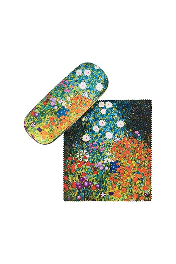 von Lilienfeld Gustav Klimt: Jardin de campagne Étui Lunettes Boîte Robuste Cadeau Étui Lunettes de Soleil Chiffon de Nettoya