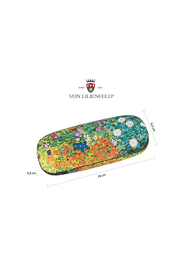 von Lilienfeld Gustav Klimt: Jardin de campagne Étui Lunettes Boîte Robuste Cadeau Étui Lunettes de Soleil Chiffon de Nettoya