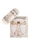 VON LILIENFELD Étui Lunettes Léonard de Vinci : Lhomme de Vitruve Chiffon de Nettoyage Boîte Robuste Cadeau Étui Lunettes de