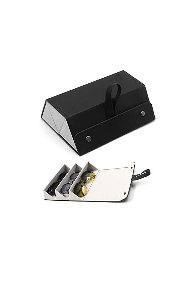 GRGE 3 Étages Boîte à Lunettes, Boîte de Rangement pour Lunettes, Rangement des Lunettes Suspendues, Cortex PU, pour Ranger l