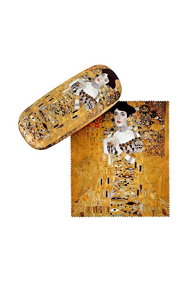 VON LILIENFELD Étui Lunettes Boîte Robuste Cadeau Étui Lunettes de Soleil Chiffon de Nettoyage Art Gustav Klimt : Adele