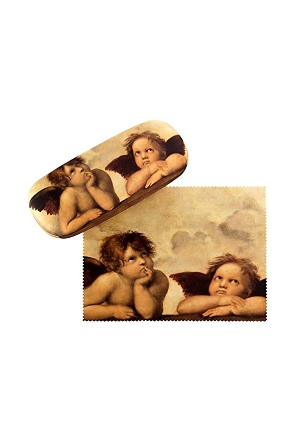 VON LILIENFELD Étui Lunettes Boîte Robuste Cadeau Étui Lunettes de Soleil Chiffon de Nettoyage Art Raphaël : Anges