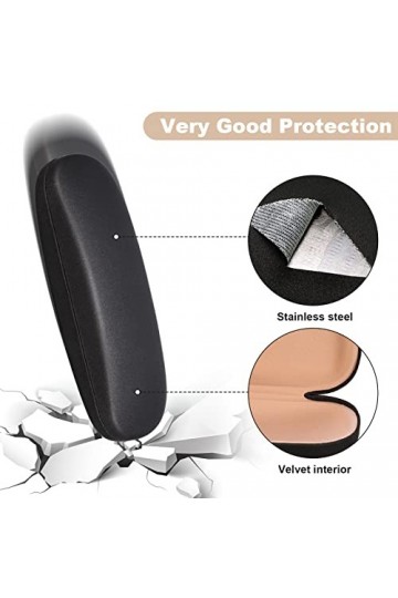 Yorgewd Lot de 3 étuis à lunettes rigides avec chiffon de nettoyage en microfibre, étui à lunettes en cuir pour homme et femm
