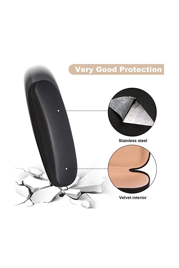 Yorgewd Lot de 3 étuis à lunettes rigides avec chiffon de nettoyage en microfibre, étui à lunettes en cuir pour homme et femm