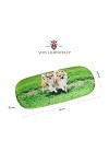 VON LILIENFELD Chihuahuas Étui Lunettes Boîte Robuste Cadeau Étui Lunettes de Soleil Chiffon de Nettoyage Chien