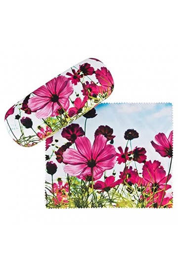 VON LILIENFELD Étui Lunettes Chiffon de Nettoyage Boîte Robuste Cadeau Étui Lunettes de Soleil Champ de fleurs