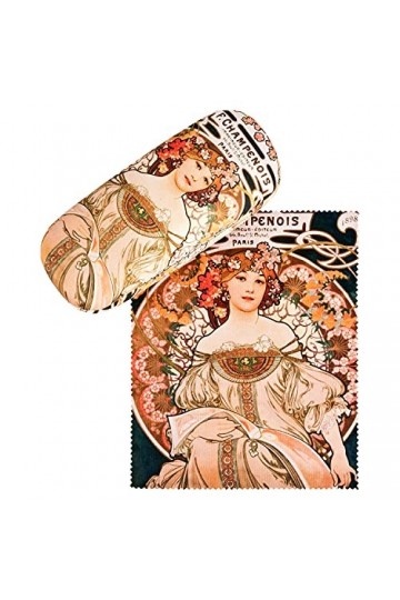 VON LILIENFELD Étui Lunettes Chiffon de Nettoyage Boîte Robuste Cadeau Étui Lunettes de Soleil Arte Alfons Maria Mucha: F. Ch