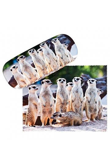 von Lilienfeld Suricates Étui Lunettes Boîte Robuste Cadeau Étui Lunettes de Soleil Chiffon de Nettoyage Mangouste