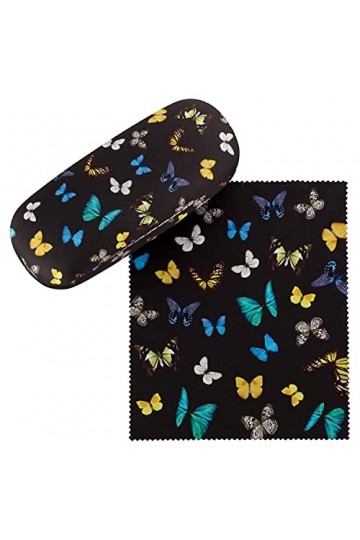 VON LILIENFELD Étui Lunettes Danse des papillons Butterfly Boîte Robuste Étui Lunettes de Soleil Chiffon de Nettoyage Butterf