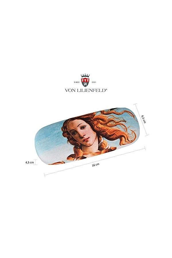 VON LILIENFELD Étui Lunettes Botticelli : La naissance de Vénus Chiffon de Nettoyage Boîte Robuste Cadeau Étui Lunettes de So