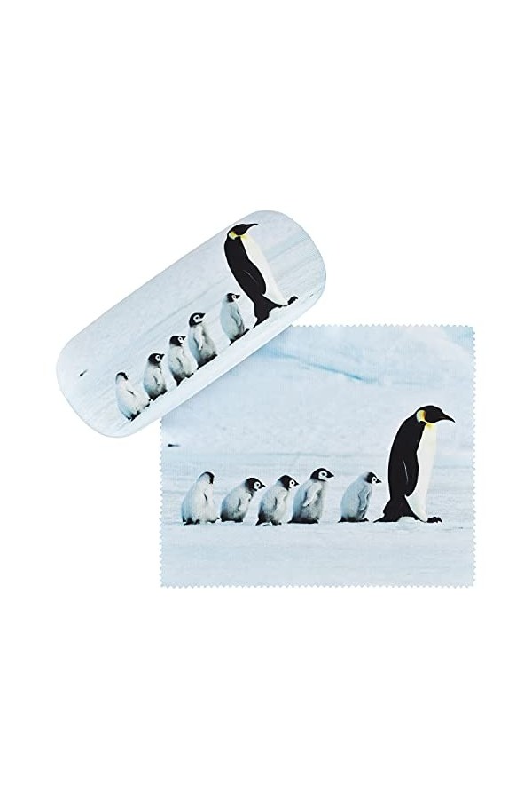 VON LILIENFELD Pingouins Étui Lunettes Boîte Robuste Cadeau Étui Lunettes de Soleil Chiffon de Nettoyage