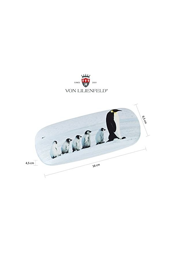 VON LILIENFELD Pingouins Étui Lunettes Boîte Robuste Cadeau Étui Lunettes de Soleil Chiffon de Nettoyage