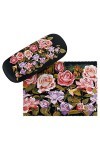 VON LILIENFELD Étui Lunettes Fleur Floral Roseraie Boîte Robuste Étui Lunettes de Soleil Chiffon de Nettoyage