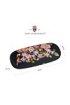 VON LILIENFELD Étui Lunettes Fleur Floral Roseraie Boîte Robuste Étui Lunettes de Soleil Chiffon de Nettoyage