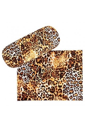 VON LILIENFELD Étui Lunettes Boîte Robuste Cadeau Étui Lunettes de Soleil Grands Félins Chiffon de Nettoyage Léopard