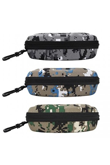 molshine 3 pièces étui à lunettes de soleil dextérieur, étui à lunettes portable, étui à lunettes à fermeture éclair avec cr