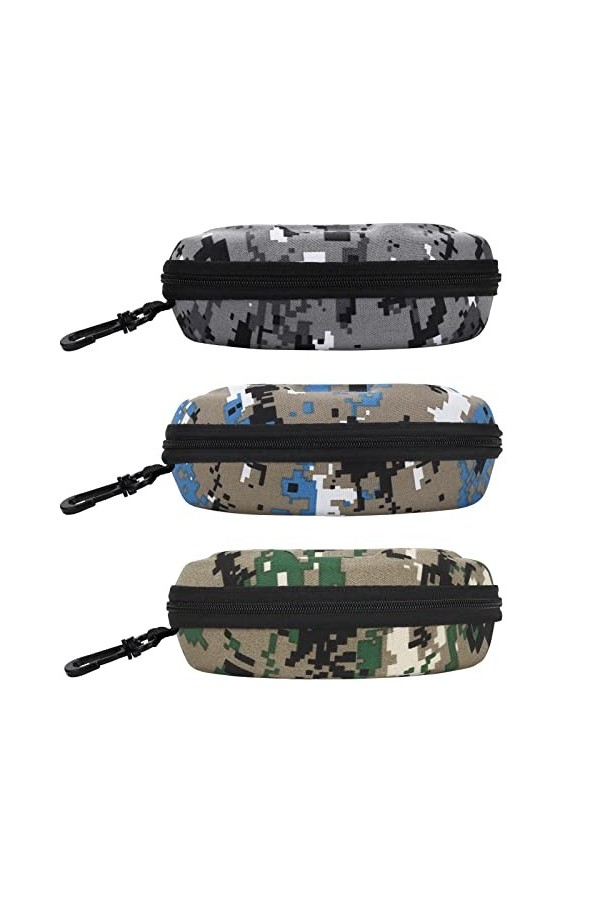 molshine 3 pièces étui à lunettes de soleil dextérieur, étui à lunettes portable, étui à lunettes à fermeture éclair avec cr