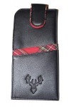 Mala Braemar Étui à lunettes en cuir souple avec large languette sur le dessus Unisexe Tartan, Noir , Wide-fit,
