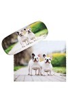 VON LILIENFELD Bouledogue français Étui Lunettes Boîte Robuste Cadeau Étui Lunettes de Soleil Chiffon de Nettoyage Chien