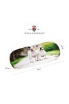 VON LILIENFELD Bouledogue français Étui Lunettes Boîte Robuste Cadeau Étui Lunettes de Soleil Chiffon de Nettoyage Chien