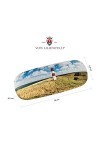 VON LILIENFELD Sylt Phare Étui Lunettes Boîte Robuste Cadeau Étui Lunettes de Soleil Chiffon de Nettoyage