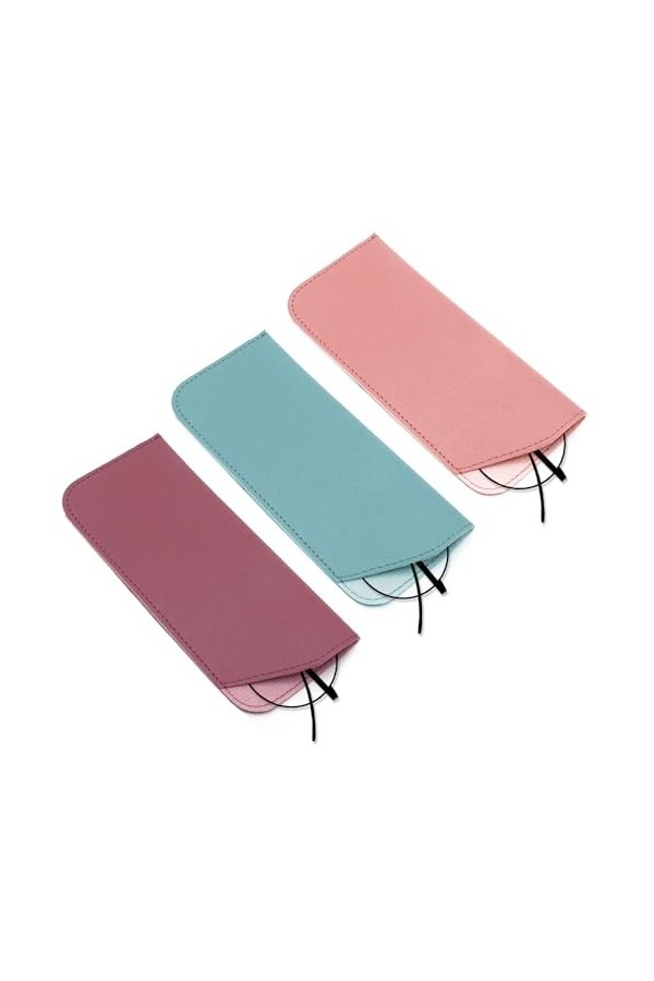 SULIVES Lot de 3 étuis à lunettes pour femmes et hommes, sac de rangement fin et portable en polyuréthane pour lunettes de so