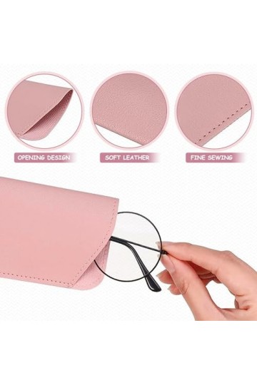 SULIVES Lot de 3 étuis à lunettes pour femmes et hommes, sac de rangement fin et portable en polyuréthane pour lunettes de so