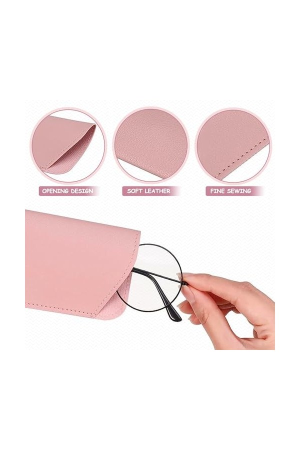 SULIVES Lot de 3 étuis à lunettes pour femmes et hommes, sac de rangement fin et portable en polyuréthane pour lunettes de so