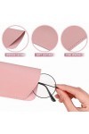 SULIVES Lot de 3 étuis à lunettes pour femmes et hommes, sac de rangement fin et portable en polyuréthane pour lunettes de so
