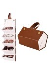 Heyu-Lotus Étui à lunettes - Rangement pour lunettes de soleil - Pliable - Pour ranger 5 lunettes - Étui à lunettes en cuir p
