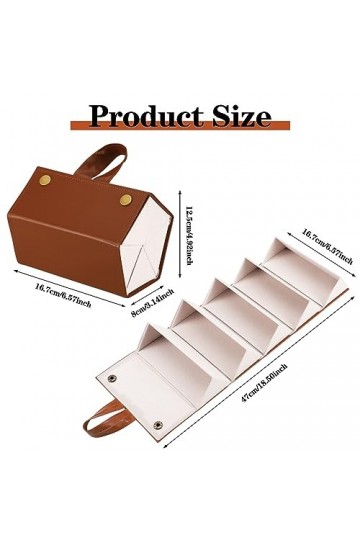 Heyu-Lotus Étui à lunettes - Rangement pour lunettes de soleil - Pliable - Pour ranger 5 lunettes - Étui à lunettes en cuir p