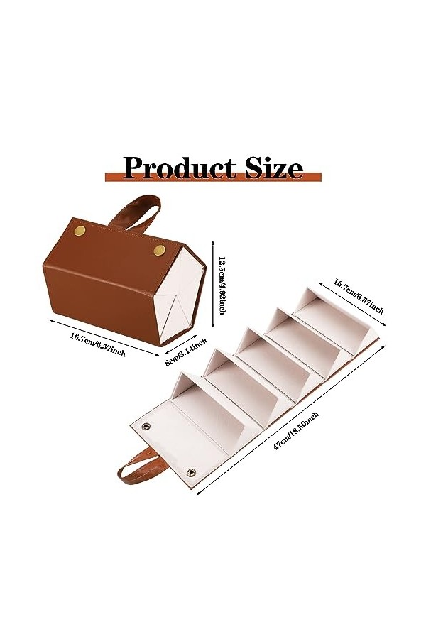 Heyu-Lotus Étui à lunettes - Rangement pour lunettes de soleil - Pliable - Pour ranger 5 lunettes - Étui à lunettes en cuir p