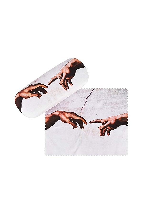 VON LILIENFELD Étui Lunettes Michel-Ange : La création dAdam Chiffon de Nettoyage Boîte Robuste Cadeau Étui Lunettes de Sole