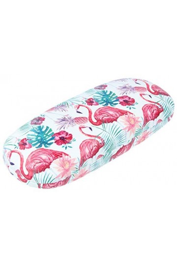 Wildlife Étui à lunettes rigide pour lété Motif flamant rose tropical Avec chiffon en microfibre assorti