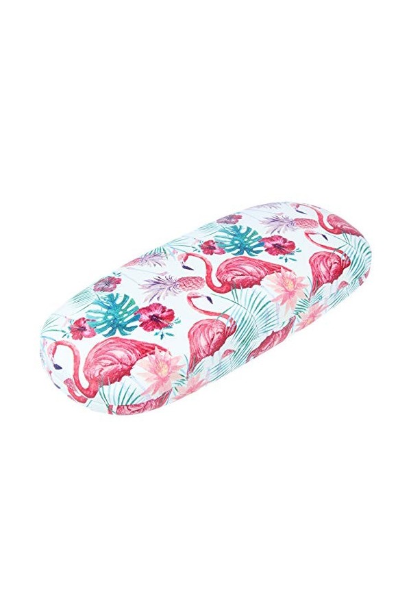 Wildlife Étui à lunettes rigide pour lété Motif flamant rose tropical Avec chiffon en microfibre assorti