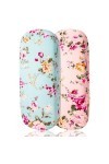 FANTESI Lot de 2 étuis à lunettes rigides à motif floral pour homme et femme, coloré, 16.5 x 6.5 x 3.5 cm