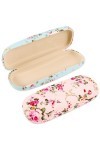 FANTESI Lot de 2 étuis à lunettes rigides à motif floral pour homme et femme, coloré, 16.5 x 6.5 x 3.5 cm