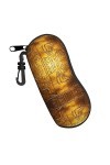 ELRoal Étui à lunettes souple avec impression hiéroglyphe égyptienne, grande capacité, serrure à clé, porte-monnaie portable,