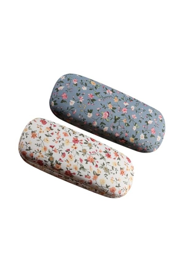 Alipis 2 Pièces Étuis À Lunettes Rétro Étui En Verre Dur Étui Extérieur Boîte De Rangement Fleurs Boîte De Protection Support