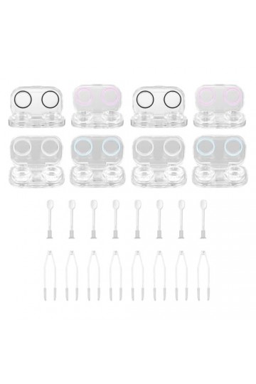 HEALEEP 1 Ensemble 8 Pièces Étui À Lunettes Conteneur Mini Étui Kit De Voyage Étuis Transparents Étui Miroir Couleur Boîte En