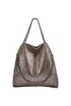 NIYUTA Conception de la Chaîne Étanche Sac Cabas Femme Hobo Bag Faux Cuir Grande Capacité Cabas Fourre Tout pour Faire du Sho