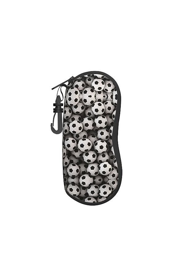 ELRoal Étui à lunettes de football imprimé mer portable en néoprène pour lunettes de soleil souple ultra léger et pratique av